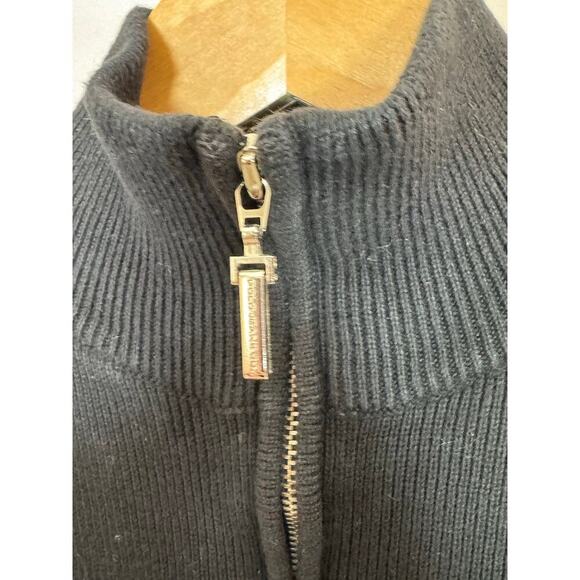 VTG 90s Y2K Rib Knit 3/4 Zip 100% Cotton Polo Jean Co Red Black White Medium - Picture 3 of 8